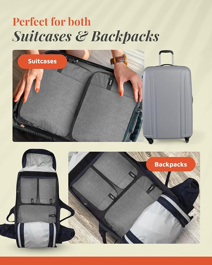Compression Packing Cubes for Travel by TRIPPED – 6-Piece Premium Set - Image 6