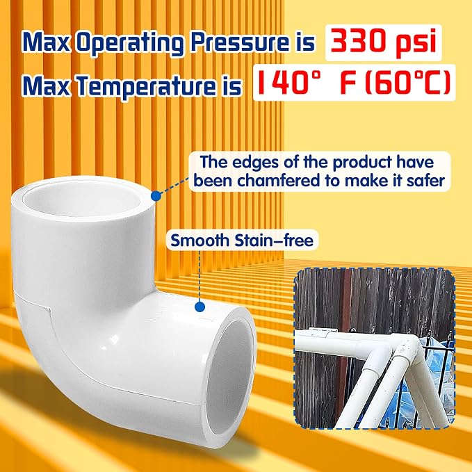 10-Piece 3/4" 90 Degree PVC Elbow & Right Angle Adapter, PVC Corner Connector - Image 5
