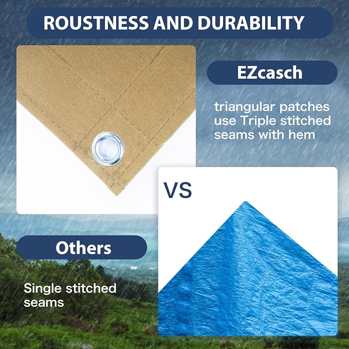 6’x8’ Canvas Tarps Heavy Duty Waterproof Tarpaulins - Image 3