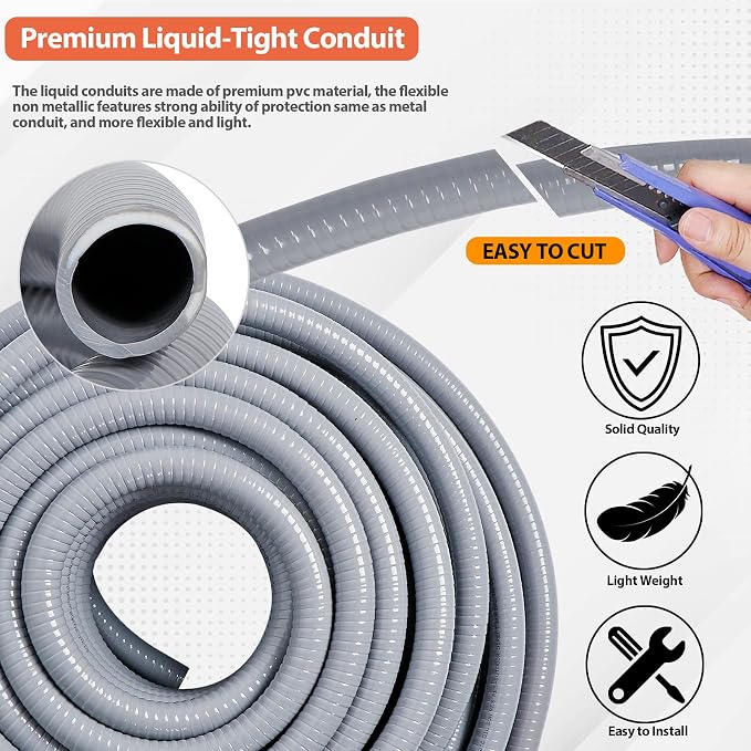 Liquid-Tight Conduit 3/4 150ft w/UL Certification | Flexible Electrical Conduit - Image 3