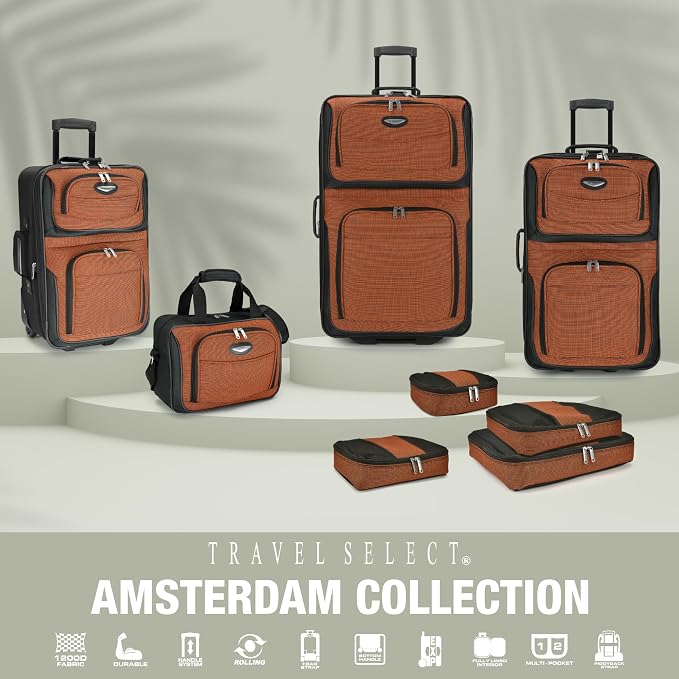 Travel Select Amsterdam 8-Piece Softside Expandable Luggage Set, Lightweight - Image 4