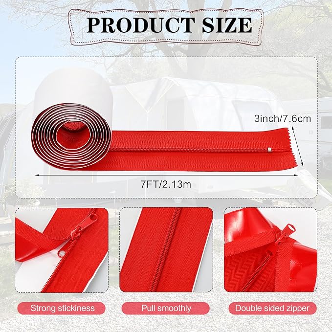 XunYee 2 Roll 7 ft x 3 Inches Red Containment Zipper - Image 3