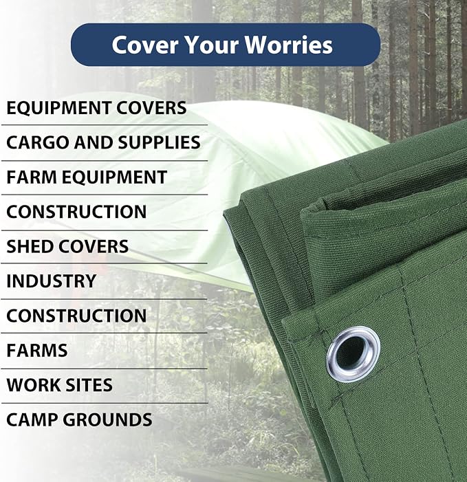 20’x30’ Canvas Tarp Heavy Duty Water Resistant Tarpaulins - Image 6