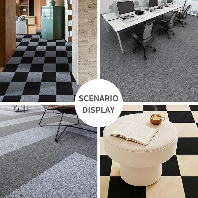 25 Pack Self-Adhesive Carpet Tiles 12x12 Inch, Peel and Stick Temporary Flooring - Image 8