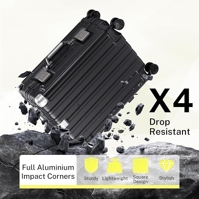 Krute Carry On Luggage 20 inch Aluminum Frame Suitcase - Image 8