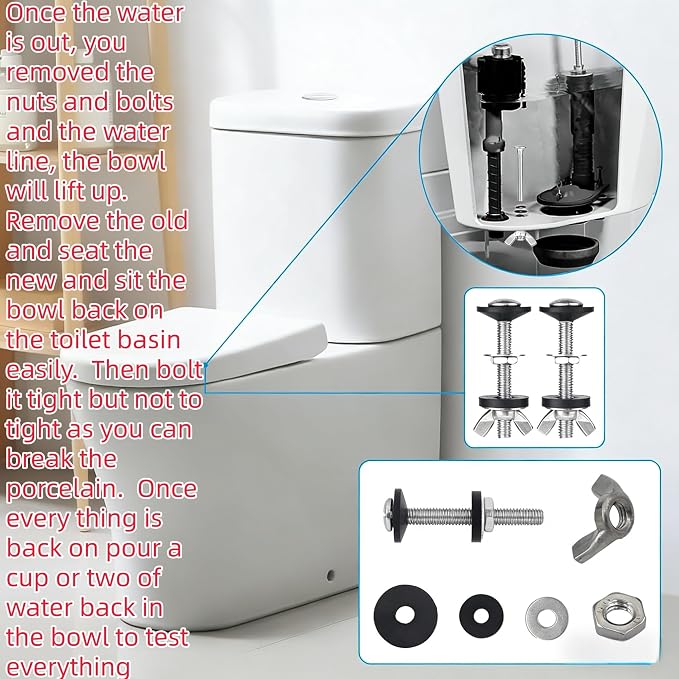 Universal Toilet Tank to Bowl Repair Kit, Fits 2" & 3" Flush Valve Openings - Image 6