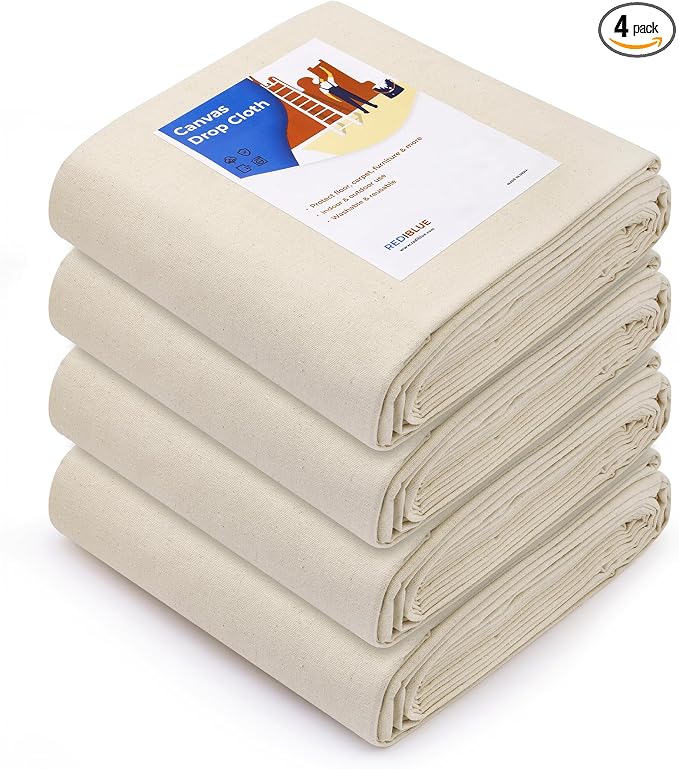 REDIBLUE Canvas Drop Cloth for Painting by REDIBLUE