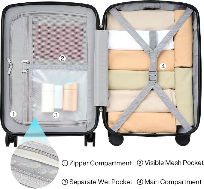 Hanke 20 Inch Hard Shell Suitcases - Image 6