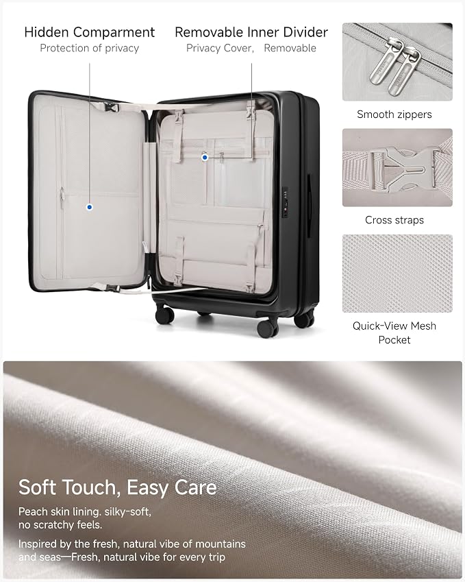 LUGGEX Checked Suitcase with Spinner Wheels, FLO5 Expandable Polycarbonate Hard - Image 8