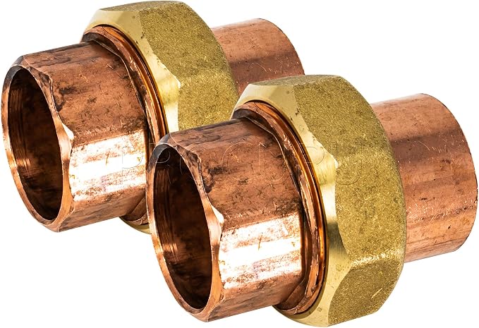 2-Pack 1/2-Inch Copper Union CxC Sweat Connection, Made in USA, Certified Safe by PROCURU