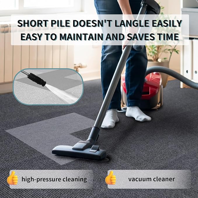 15pc 12" x 12" Self-Adhesive Carpet Tiles, Economical Temporary Flooring - Image 8