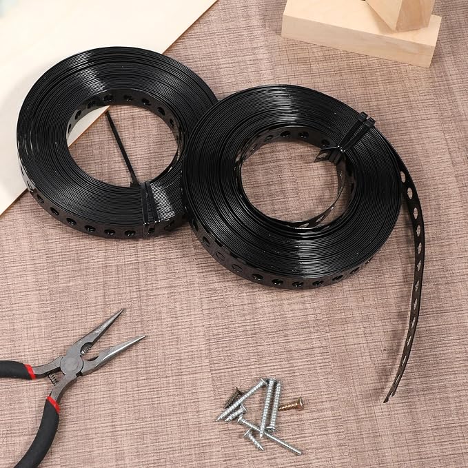 Black Metal Strap with Holes 2/3 Inch × 66 FT, 0.6mm Thickness | Galvanized - Image 7