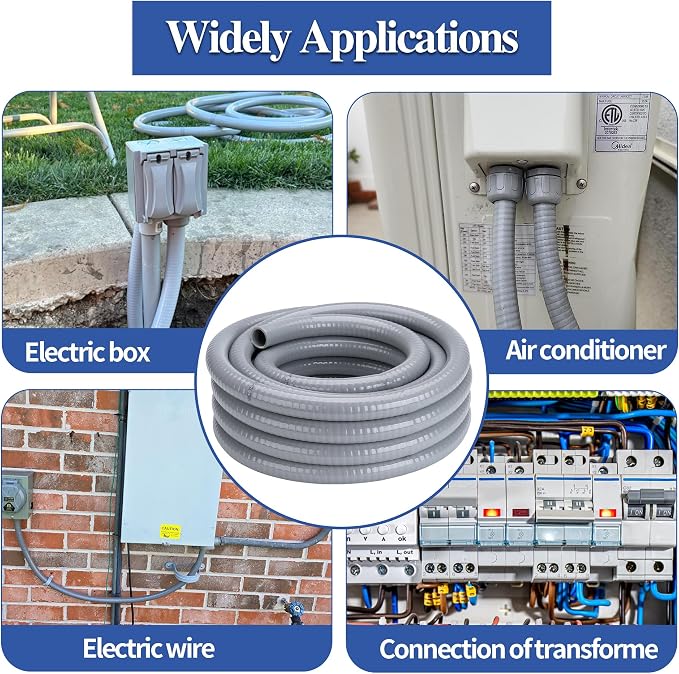 1-1/4 Inch 50 FT Liquid-Tight Conduit and Connector Kit | Non Metallic Flexible - Image 7
