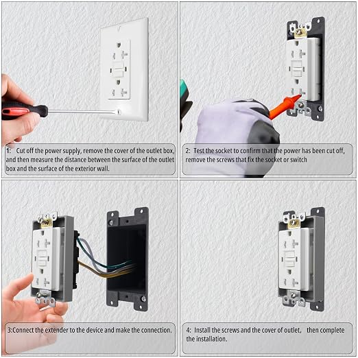 Single Gang Outlet Box Extender, 1/2 Inch, 1 Pack | Includes installation - Image 4