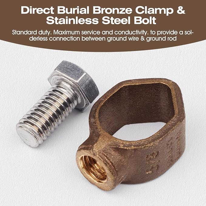 50PCS Silicon Bronze Ground Rod Clamp, UL & CSA listed - Image 2