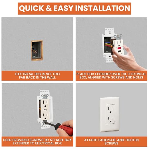 BWP 2 Pack Electrical Outlet Box Extender 1 Gang - Image 3