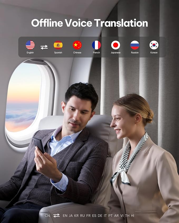 AI Language Translator Device — 60 Languages, Real-Time Split-Screen & Two-Way - Image 8