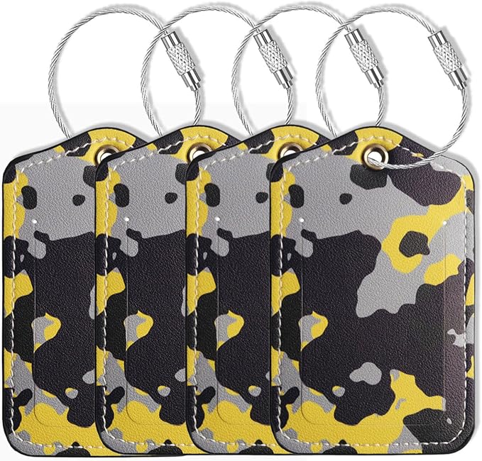 Luggage Tags for Suitcases-Leather Luggage Tag 4 Pack by GOWRAPS