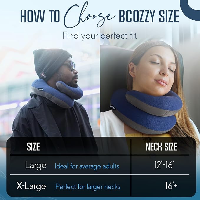 BCOZZY Travel Neck Pillow for Airplane – Patented Double Support for Head - Image 7