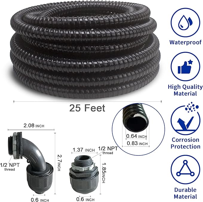Yariwiz Black Special Extra Flexible Electrical Conduit Liquid Tight PVC - Image 2
