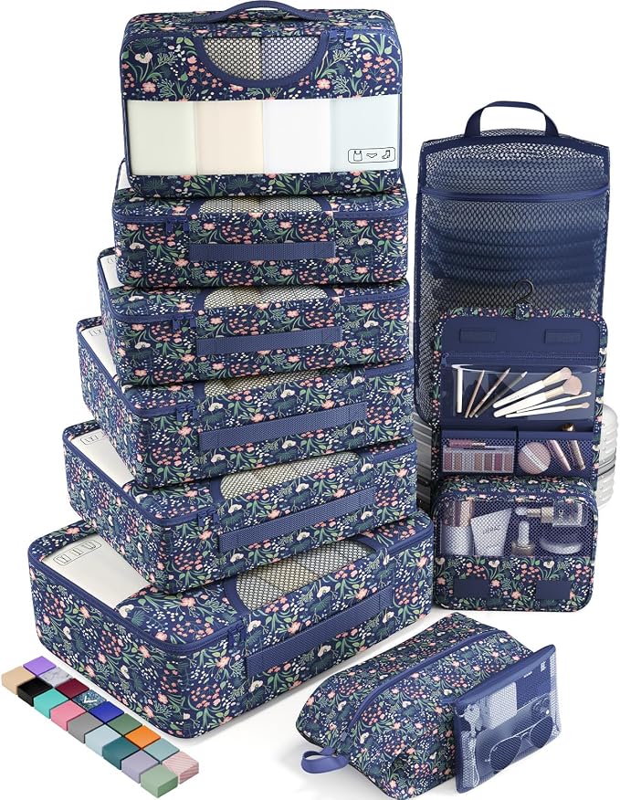 Veken 10 Set Packing Cubes for Travel Essential, Suitcase Organizer Bags in 4 by Veken