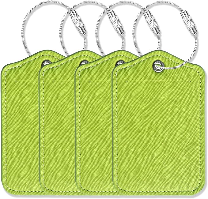 Luggage Tags for Suitcases-Leather Luggage Tag 4 Pack by GOWRAPS