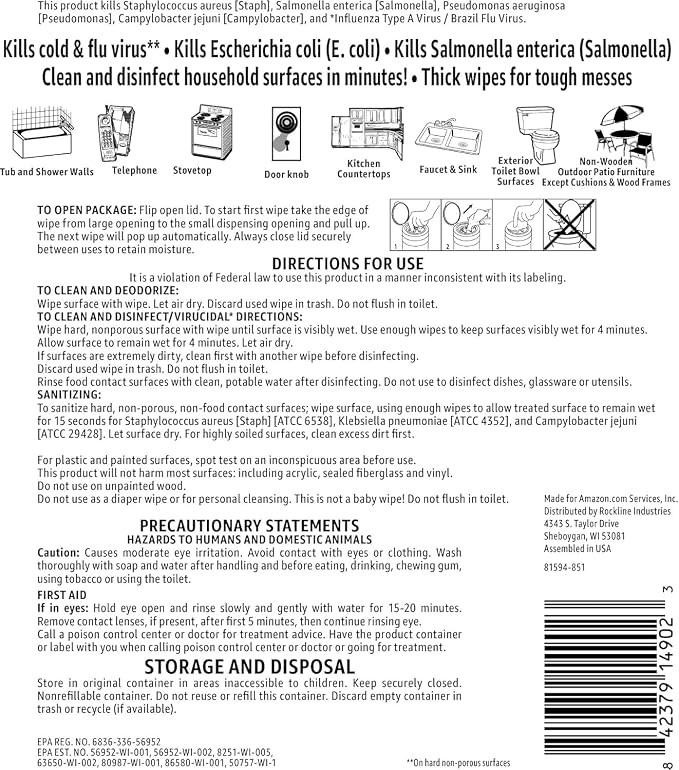 Amazon Basics Wipes, Lemon Scent, - Image 6
