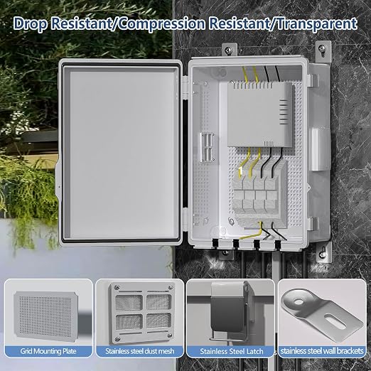 Electrical Junction Box, Ventilated Design, Cable Grommets, Indoor/Outdoor Use - Image 5