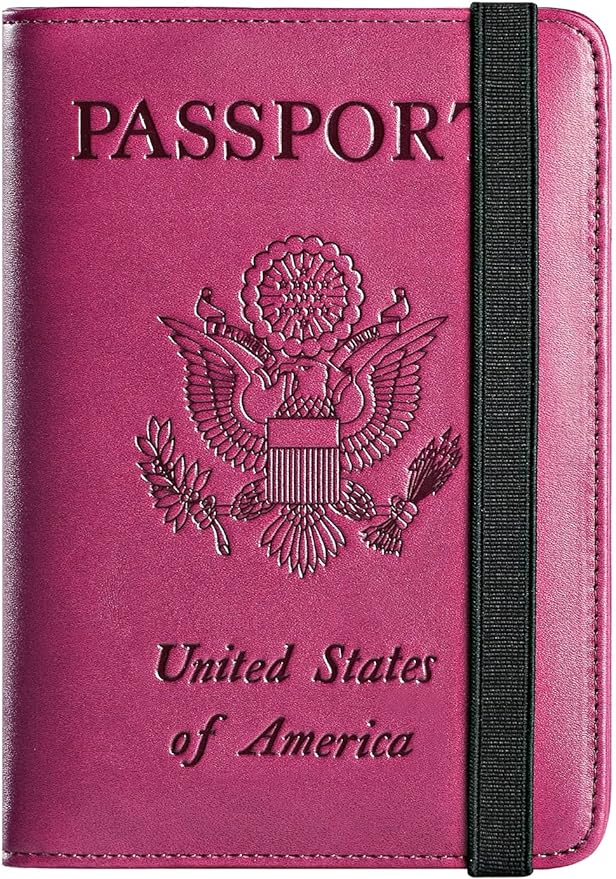 Passport Holder Cover Wallet Travel Essentials RFID Blocking Leather Card Case by PASCACOO