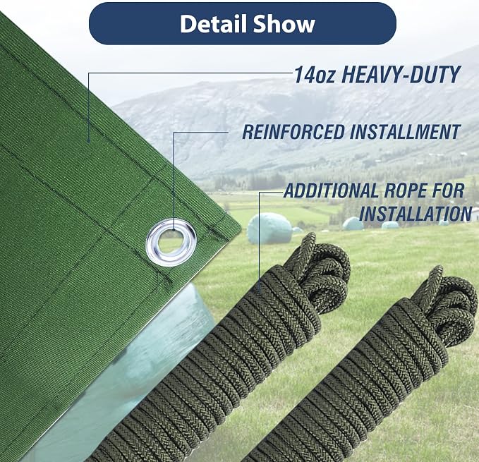 10’x10’ Canvas Tarps Heavy Duty Waterproof Tarpaulins - Image 5