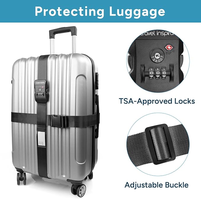 Travel Inspira TSA Lock Luggage Straps - Image 3
