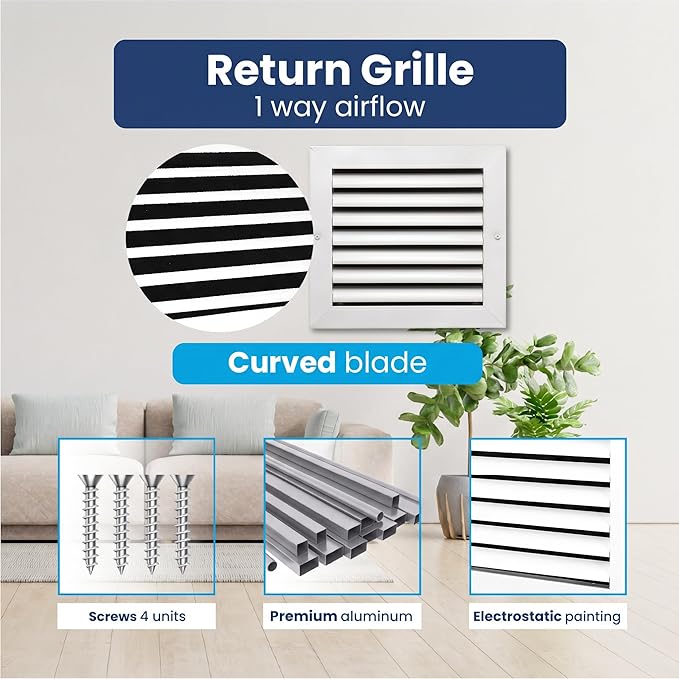 10x8 Aluminum Wall Ceiling Air Return Vent Cover HVAC Rustproof Grille - Image 4