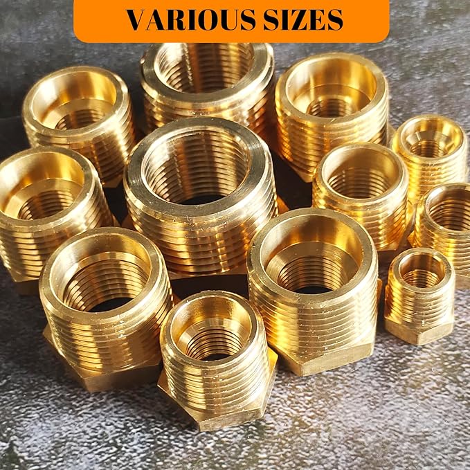 2 Pcs Brass Bushing 3/4" Male to 1/4" Female, 3/4" to 1/4" NPT Adapter Hex - Image 8