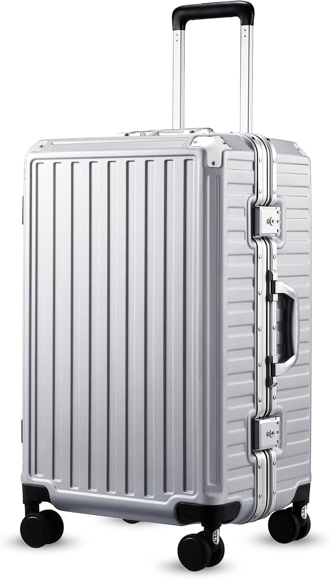 LUGGEX Checked Luggage with Spinner Wheels, 24 Inch Aluminum Frame Zipperless by LuggeXLUGGAGE