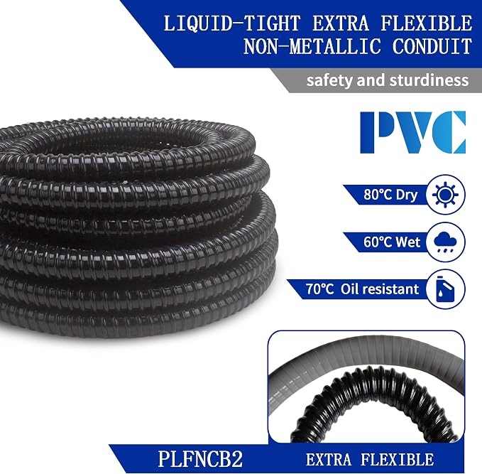 Yariwiz Black Special Extra Flexible Electrical Conduit Liquid Tight PVC - Image 3