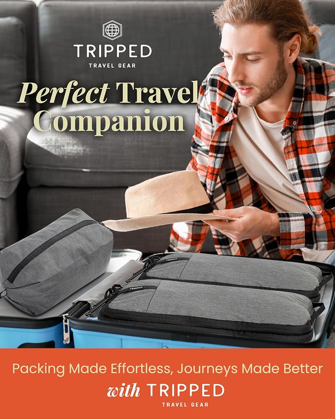 Compression Packing Cubes for Travel by TRIPPED – 6-Piece Premium Set - Image 9