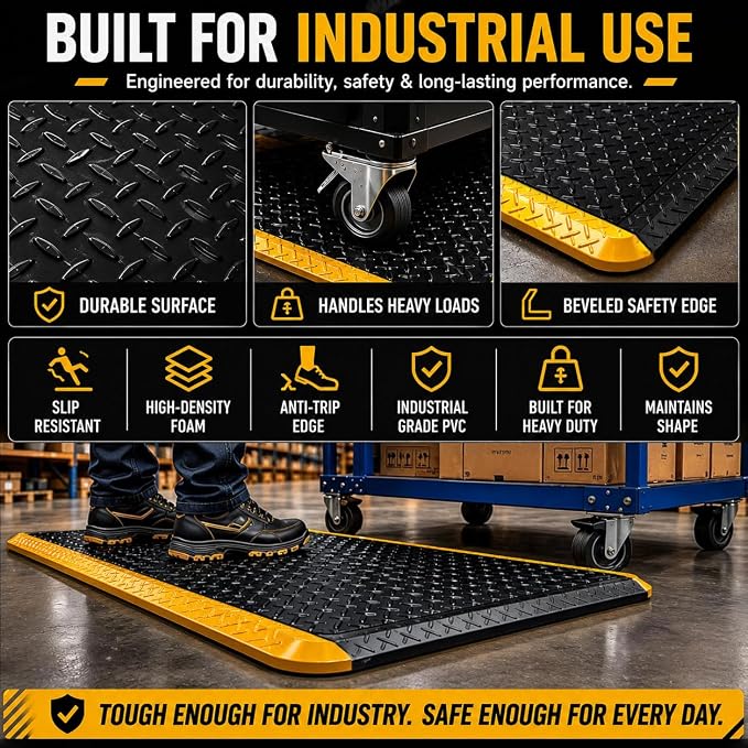 3' x 12' ESD Anti-Fatigue Conductive Mat, Durable Heavy Duty Diamond Plate - Image 6