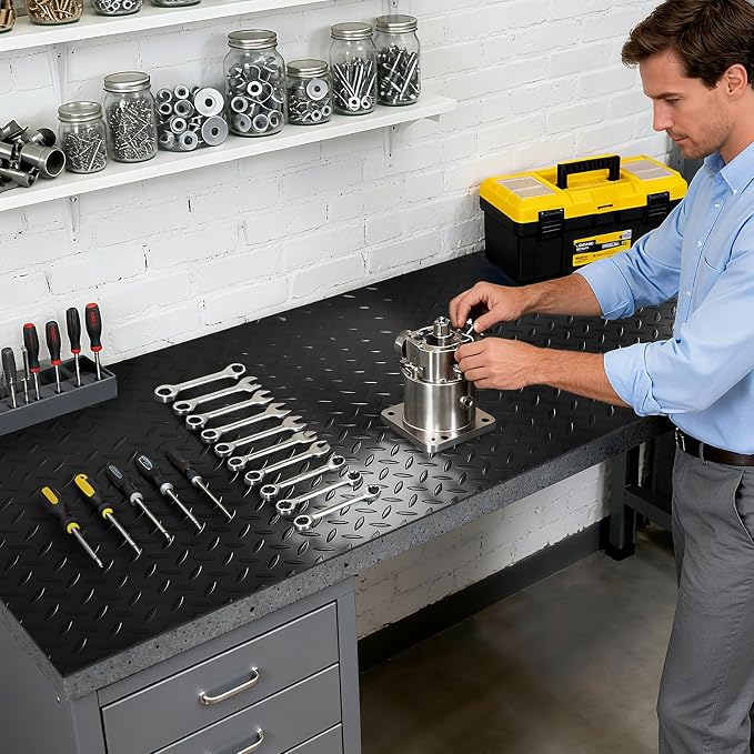 Workbench Mat 70.87" x 23.62" Work Bench Pad, 2mm Non-Slip Steel Plate Tool - Image 4