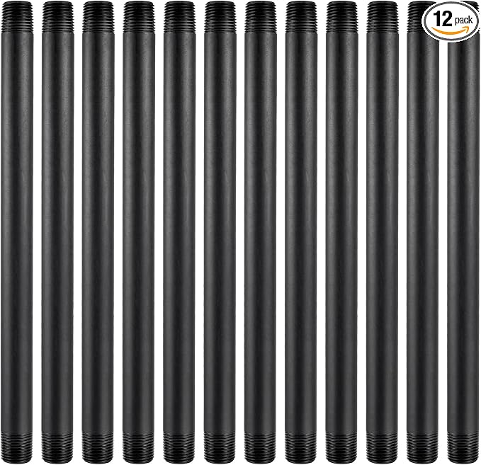 12 Pcs 1/2 Inch Double Male Threaded Head Pipe Riser | 12 Inches by NFAMRZCAR