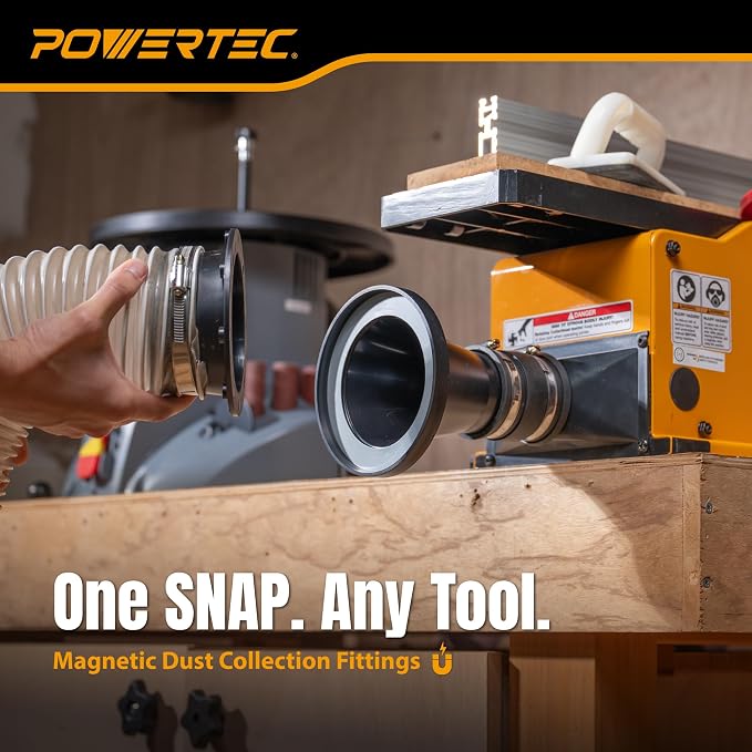 POWERTEC 70525 4" Magnetic Dust Collection Fittings Starter Kit - Image 5