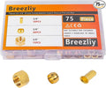 75pcs 3/8 Assortment Kit Brass Compression Sleeves Ferrules & Insert &Nuts by Breezliy