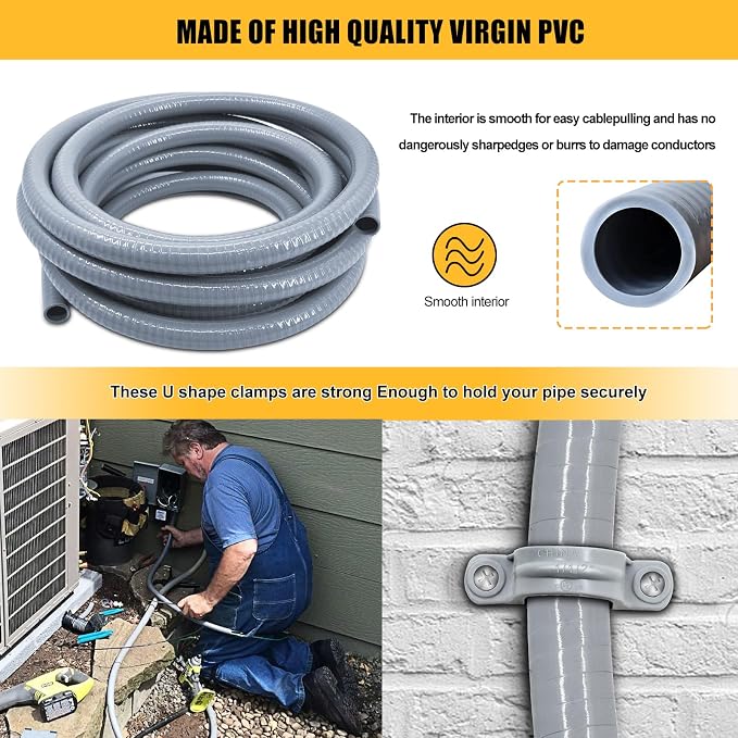 1/2 inch 150 Foot Liquid-Tight Conduit and Connector Kit, Flexible Non Metallic - Image 5