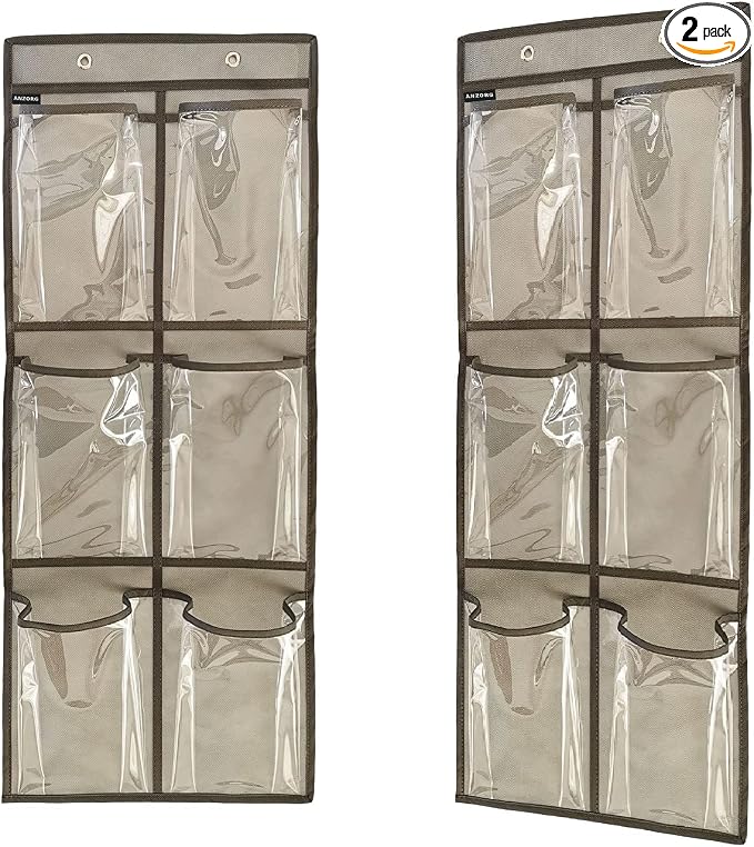 2 Packs Over The Door Hanging Closet Shoes Holder Organizer Shoe Storage Shoe by ANZORG