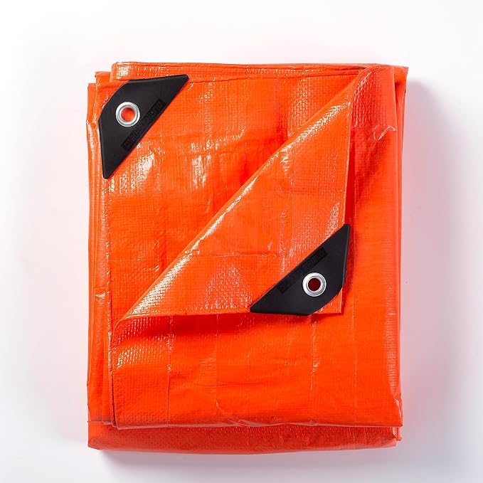 GUARD SHIELD Orange Tarp 12x20 Feet Tarps High Visibility Outdoor Poly Cover by GUARDSHIELD