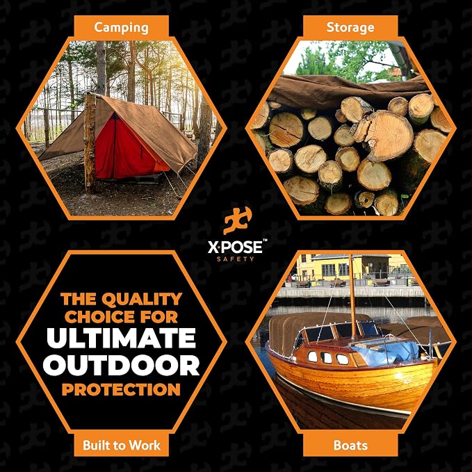 Multipurpose Protective Cover Brown Poly Tarp 10' x 10' - Image 7