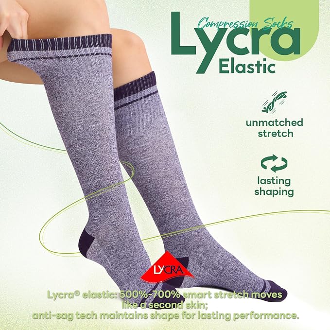 Compression Socks Women & Men, 15-20 mmHg Bamboo Viscose Knee High Soft Support - Image 4