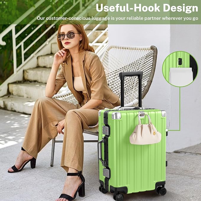 Krute Luggage 24 Inch Aluminum Frame Zipperless Suitcase - Image 8
