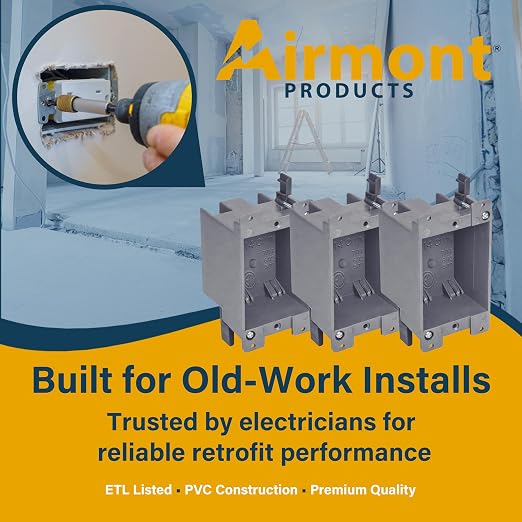 Airmont Products 14 in. Old Work Electrical Box, 1-Gang 14 Cu in Non-Metallic - Image 7