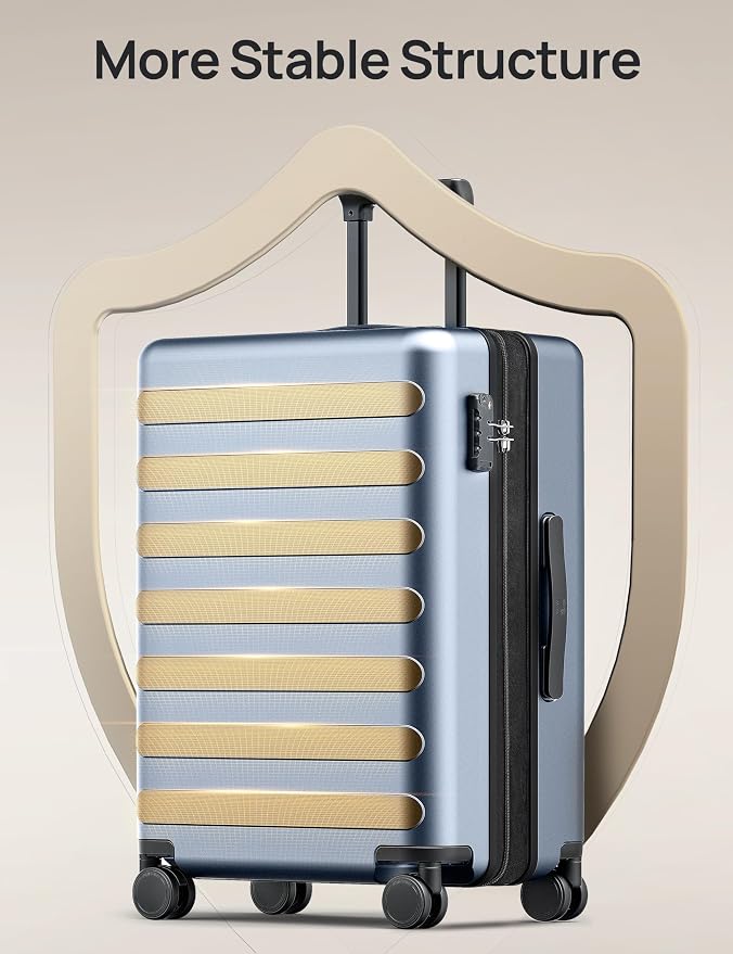 NINETYGO Medium Checked Luggage 24 Inch, Checking In Luggage - Image 3