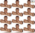 Copper Press Fittings Tee 3/4 Inch Copper Press Tee Coupling 12PK, Zero Lead | by JIANBENKJ